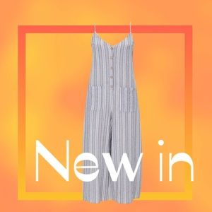 Striped wide leg jumpsuit